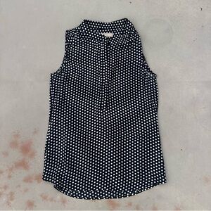 Banana Republic Black and White Sleeveless Blouse